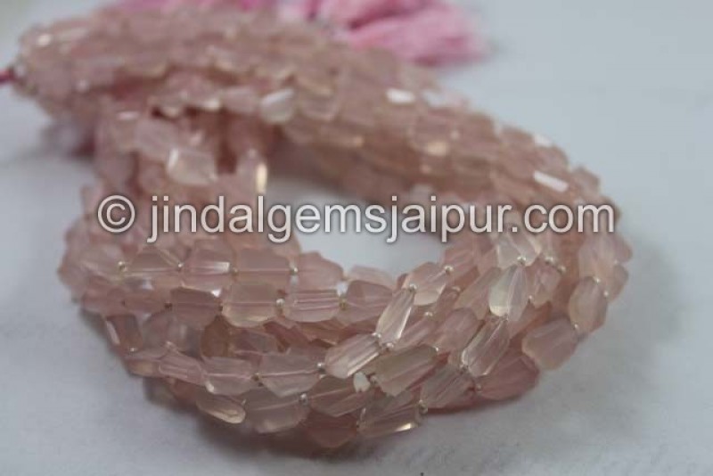 Rose Quartz Faceted Nugget Shape Beads